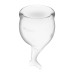 Набір менструальних чаш Satisfyer Feel Secure (transparent), 15мл і 20мл, мішечок для зберігання