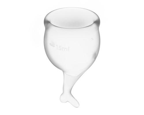 Набір менструальних чаш Satisfyer Feel Secure (transparent), 15мл і 20мл, мішечок для зберігання