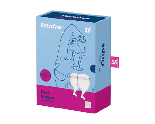 Набір менструальних чаш Satisfyer Feel Secure (transparent), 15мл і 20мл, мішечок для зберігання