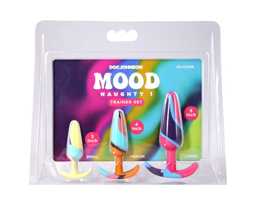 Набір анальних пробок Doc Johnson Mood Naughty 1 Kaleidoscope Trainer Set