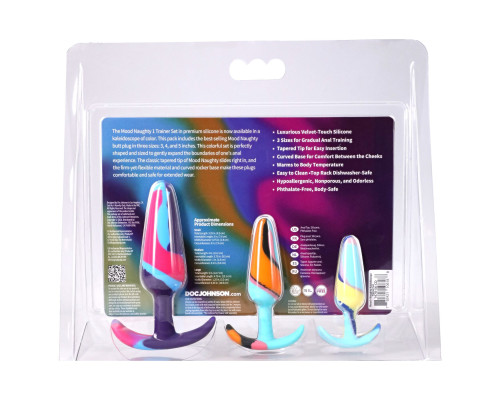 Набір анальних пробок Doc Johnson Mood Naughty 1 Kaleidoscope Trainer Set