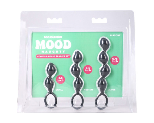 Набір анальних іграшок Doc Johnson Mood Naughty Contour Beads Trainer Set