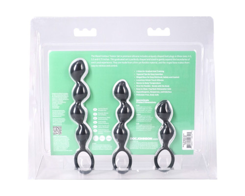 Набір анальних іграшок Doc Johnson Mood Naughty Contour Beads Trainer Set