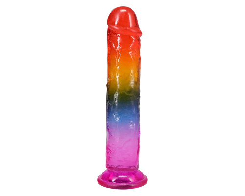 Фалоімітатор Doc Johnson Crystal Jellies - 7.5 Inch Dong - Rainbow