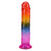 Фалоімітатор Doc Johnson Crystal Jellies - 7.5 Inch Dong - Rainbow