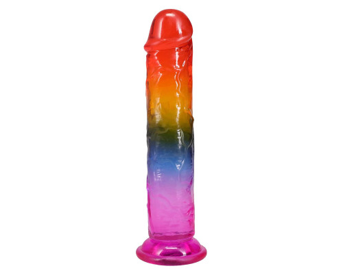 Фалоімітатор Doc Johnson Crystal Jellies - 7.5 Inch Dong - Rainbow