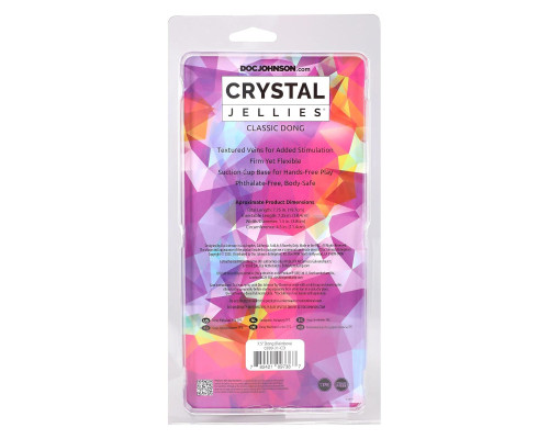 Фалоімітатор Doc Johnson Crystal Jellies - 7.5 Inch Dong - Rainbow