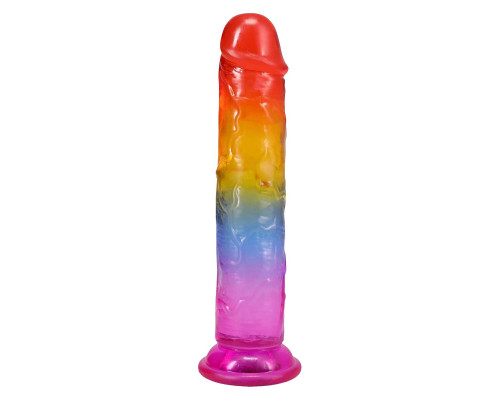 Фалоімітатор Doc Johnson Crystal Jellies - 7 Inch Сlassic Dong - Rainbow
