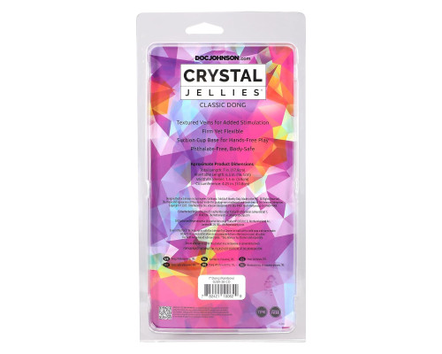 Фалоімітатор Doc Johnson Crystal Jellies - 7 Inch Сlassic Dong - Rainbow