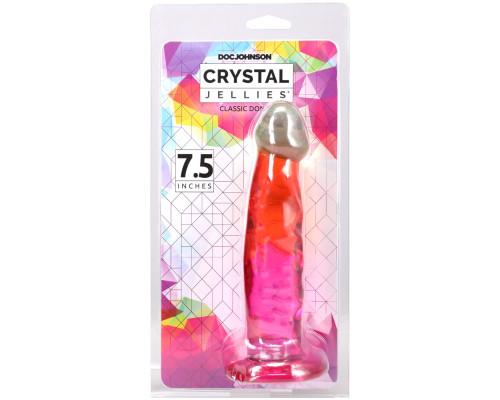 Фалоімітатор Doc Johnson Crystal Jellies - 7.5 Inch Classic Dong - Rainbow