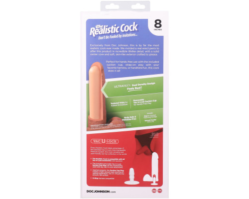 Фалоімітатор Doc Johnson The Realistic Cock ULTRASKYN - 8 Inch with Balls Caramel