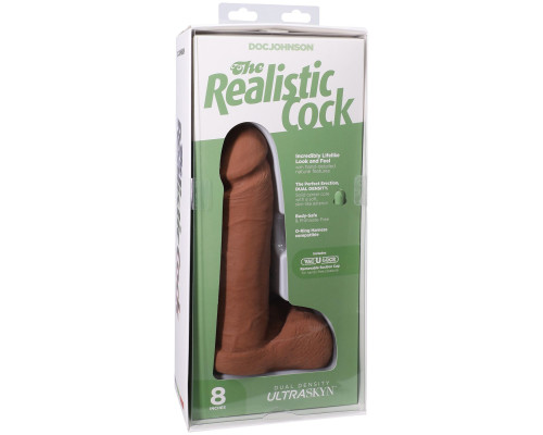 Фалоімітатор Doc Johnson The Realistic Cock ULTRASKYN - 8 Inch with Balls Caramel