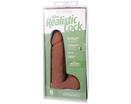 Фалоімітатор Doc Johnson The Realistic Cock ULTRASKYN - 8 Inch with Balls Caramel