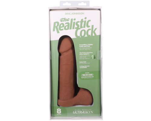 Фалоімітатор Doc Johnson The Realistic Cock ULTRASKYN - 8 Inch with Balls Caramel