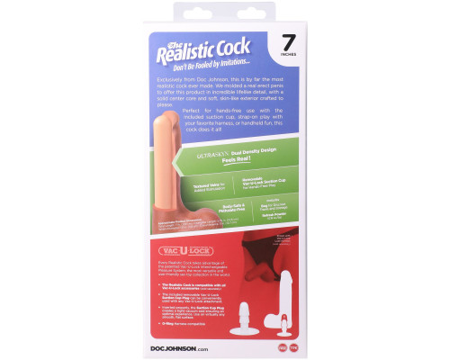 Фалоімітатор Doc Johnson The Realistic Cock ULTRASKYN - 7 Inch with Balls Vanilla
