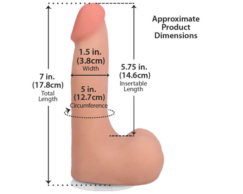 Фалоімітатор Doc Johnson The Realistic Cock ULTRASKYN - 7 Inch with Balls Vanilla