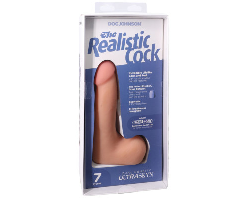 Фалоімітатор Doc Johnson The Realistic Cock ULTRASKYN - 7 Inch with Balls Vanilla