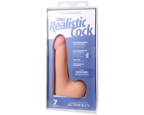 Фалоімітатор Doc Johnson The Realistic Cock ULTRASKYN - 7 Inch with Balls Vanilla