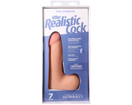 Фалоімітатор Doc Johnson The Realistic Cock ULTRASKYN - 7 Inch with Balls Vanilla