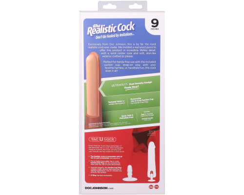 Фалоімітатор Doc Johnson The Realistic Cock ULTRASKYN - 9 Inch with Balls Vanilla