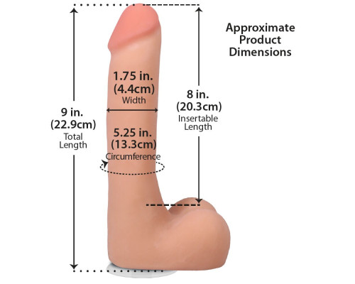 Фалоімітатор Doc Johnson The Realistic Cock ULTRASKYN - 9 Inch with Balls Vanilla