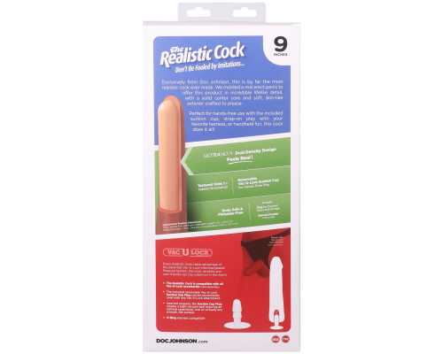 Фалоімітатор Doc Johnson The Realistic Cock ULTRASKYN - 9 Inch with Balls Caramel