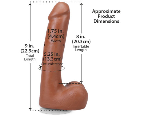 Фалоімітатор Doc Johnson The Realistic Cock ULTRASKYN - 9 Inch with Balls Caramel