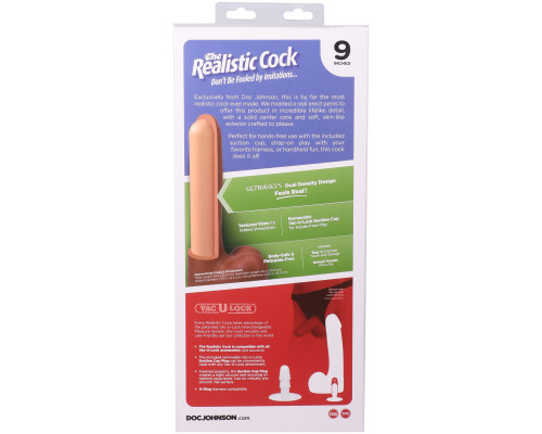 Фалоімітатор Doc Johnson The Realistic Cock ULTRASKYN - 9 Inch with Balls Chocolate