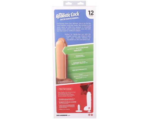 Фалоімітатор Doc Johnson The Realistic Cock ULTRASKYN - 12 Inch Hung with Balls Chocolate