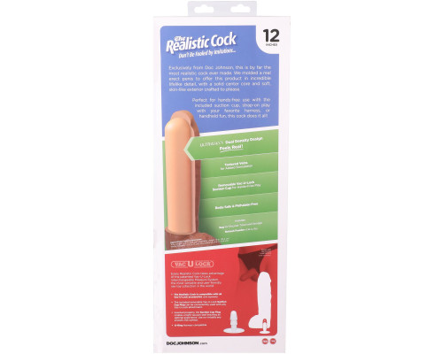 Фалоімітатор Doc Johnson The Realistic Cock ULTRASKYN - 12 Inch Hung with Balls Caramel