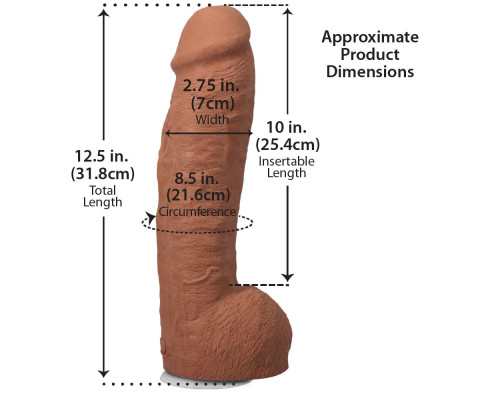 Фалоімітатор Doc Johnson The Realistic Cock ULTRASKYN - 12 Inch Hung with Balls Caramel