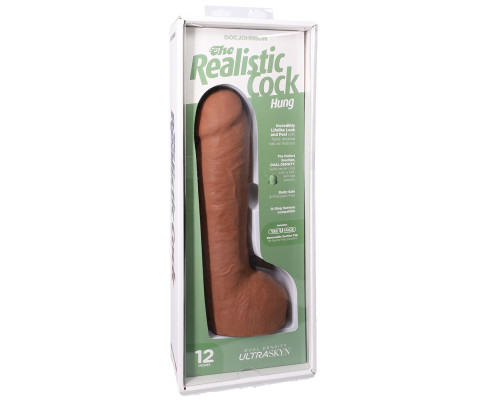 Фалоімітатор Doc Johnson The Realistic Cock ULTRASKYN - 12 Inch Hung with Balls Caramel