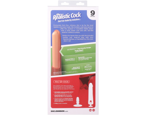Фалоімітатор Doc Johnson The Realistic Cock ULTRASKYN - 9 Inch Caramel