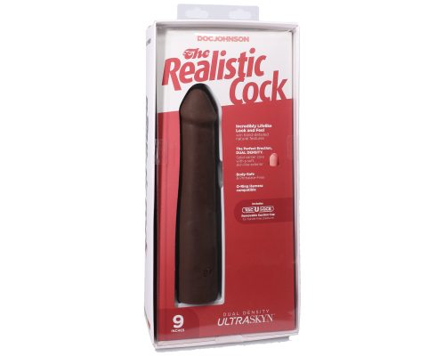 Фалоімітатор Doc Johnson The Realistic Cock ULTRASKYN - 9 Inch Chocolate