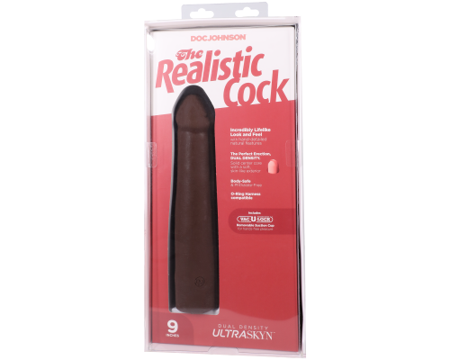 Фалоімітатор Doc Johnson The Realistic Cock ULTRASKYN - 9 Inch Chocolate
