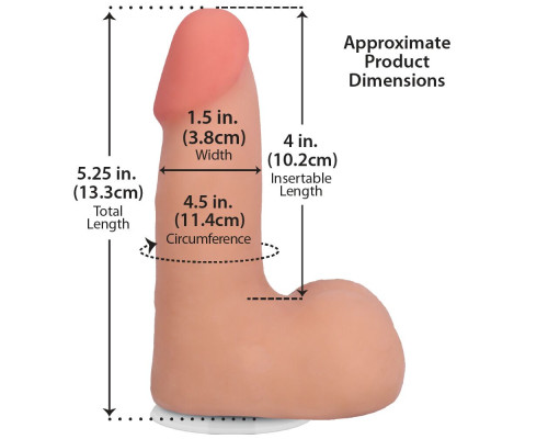 Фалоімітатор Doc Johnson The Realistic Cock ULTRASKYN - 5 Inch with Balls Vanilla