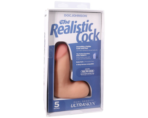 Фалоімітатор Doc Johnson The Realistic Cock ULTRASKYN - 5 Inch with Balls Vanilla