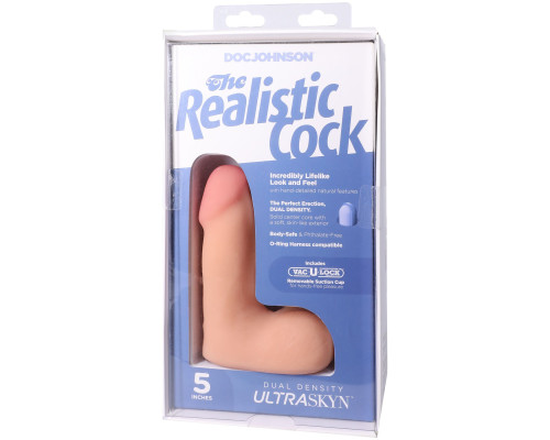 Фалоімітатор Doc Johnson The Realistic Cock ULTRASKYN - 5 Inch with Balls Vanilla