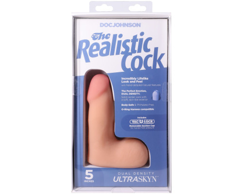 Фалоімітатор Doc Johnson The Realistic Cock ULTRASKYN - 5 Inch with Balls Vanilla