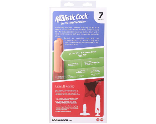 Фалоімітатор Doc Johnson The Realistic Cock ULTRASKYN - 7 Inch Chocolate