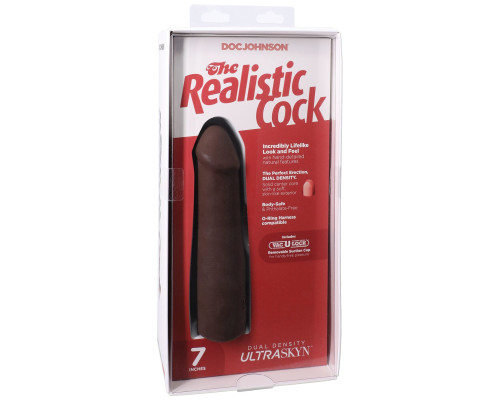 Фалоімітатор Doc Johnson The Realistic Cock ULTRASKYN - 7 Inch Chocolate