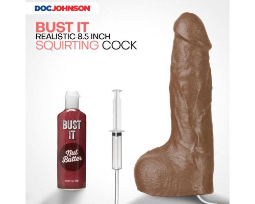 Фалоімітатор, що кінчає Doc Johnson The Realistic Cock ULTRASKYN - Squirting 9,5 Inch Caramel