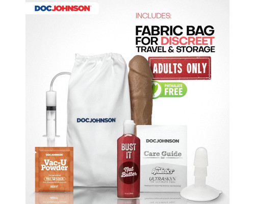 Фалоімітатор, що кінчає Doc Johnson The Realistic Cock ULTRASKYN - Squirting 9,5 Inch Caramel