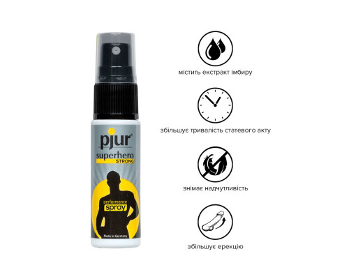 Спрей-пролонгатор pjur Superhero Strong Spray 20 ml, з екстрактом імбиру, без анестетиків