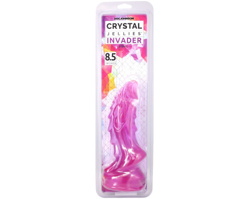 Фентезійний фалоімітатор Doc Johnson Crystal Jellies - Invader Dong 8.5 Inch - Purple
