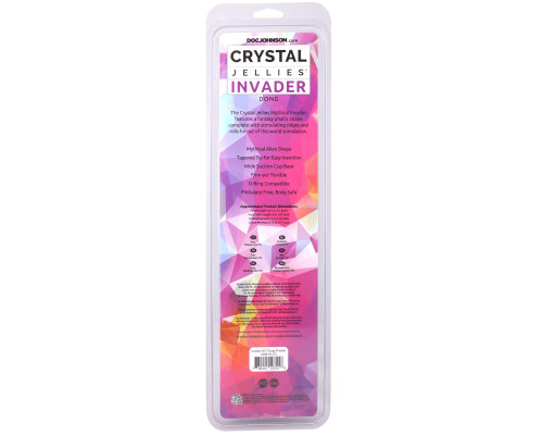 Фентезійний фалоімітатор Doc Johnson Crystal Jellies - Invader Dong 8.5 Inch - Purple