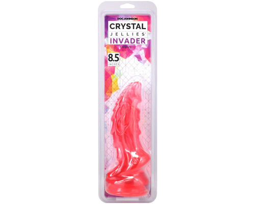 Фентезійний фалоімітатор Doc Johnson Crystal Jellies - Invader Dong 8.5 Inch - Pink