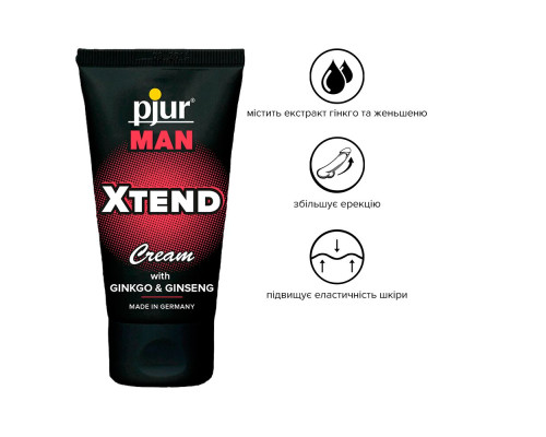 Крем-стимулятор для пеніса pjur MAN Xtend Cream 50 мл, з екстрактами гінкго та женьшеню
