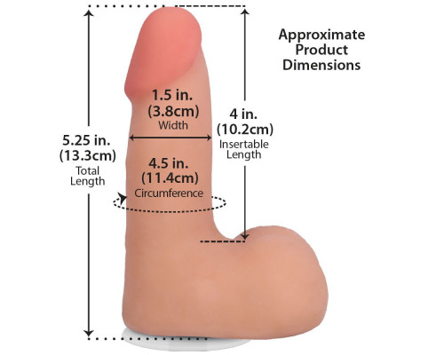 Фалоімітатор Doc Johnson The Realistic Cock ULTRASKYN - 5" with Balls Vanilla (надрив паковання!!!)