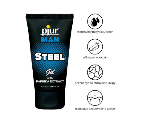 Гель-стимулятор для пеніса pjur MAN Steel Gel 50 мл, з екстрактом паприки та ментолом